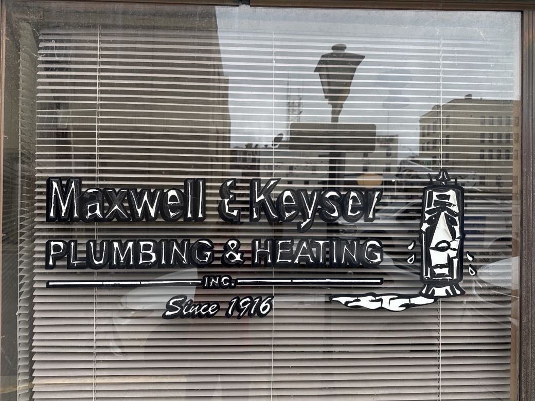 Maxwell & Keyser Plumbing-Heating storefront sign